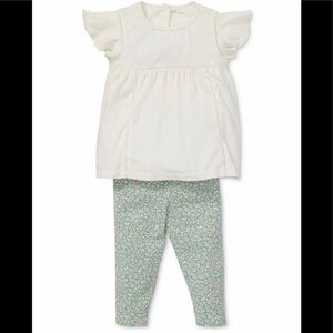 Polo Ralph Lauren Baby Girls Lace Top &  Leggings Floral Summer Set Cotton